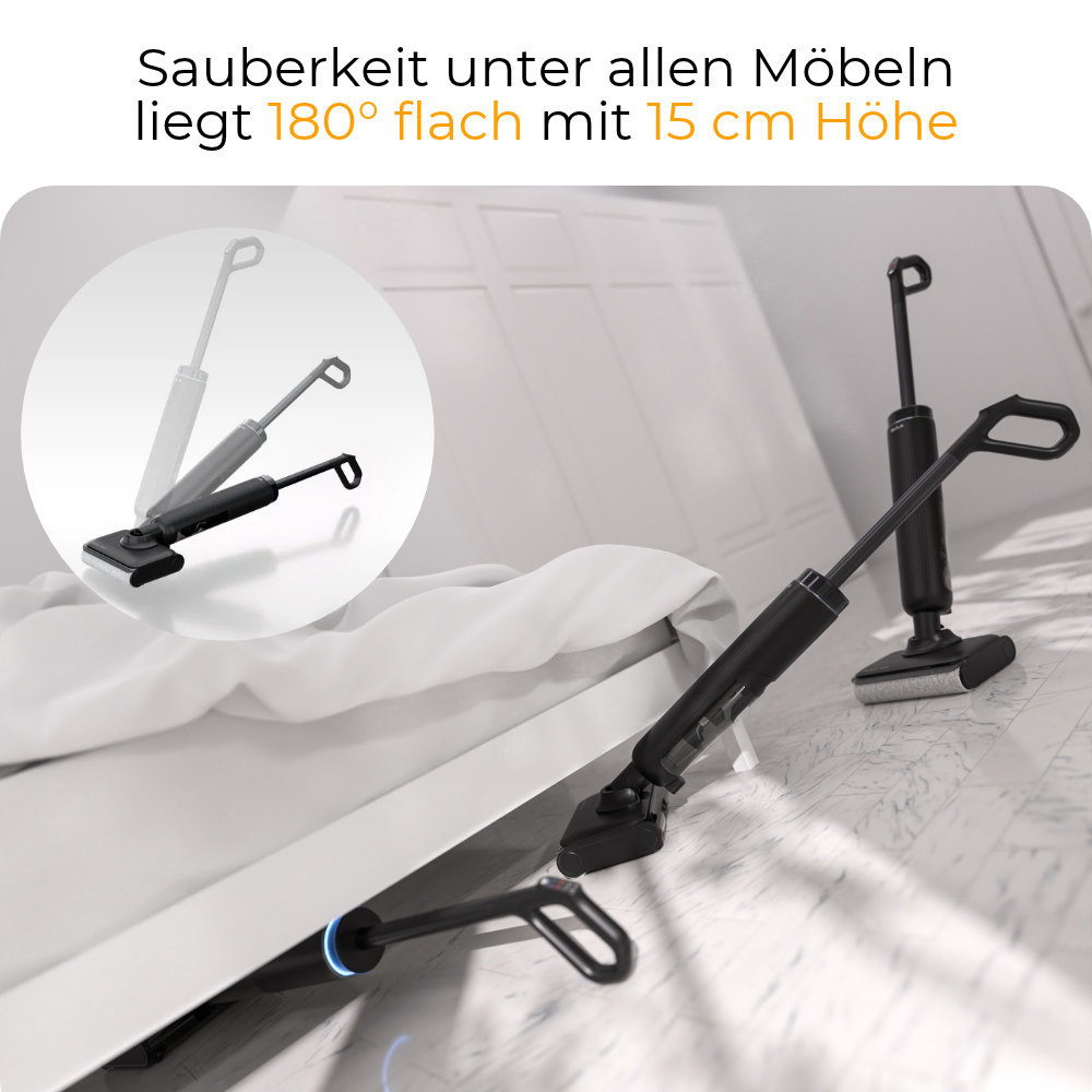 Erreicht mühelos jede Ecke unter Möbeln